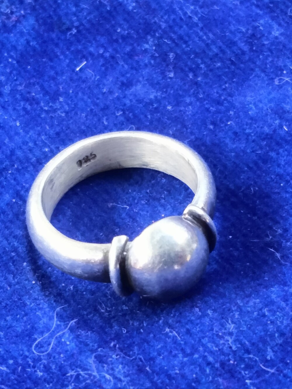 half ball vintange band ring 925 size 7